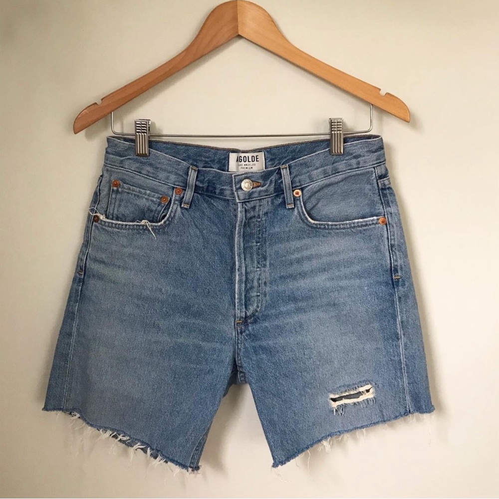 AGOLDE Jean Shorts 27 high waisted mid thigh